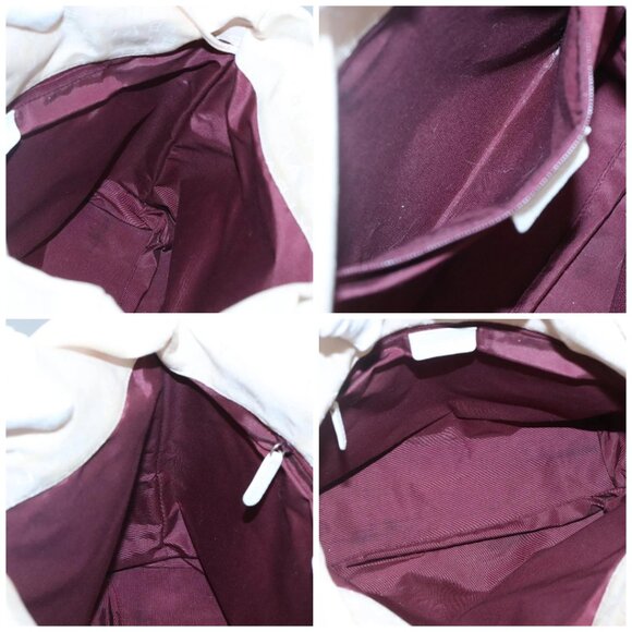 BVLGARI Logo Mania Tote Bag Canvas Pink White Silver Auth 117578 - Picture 16 of 16